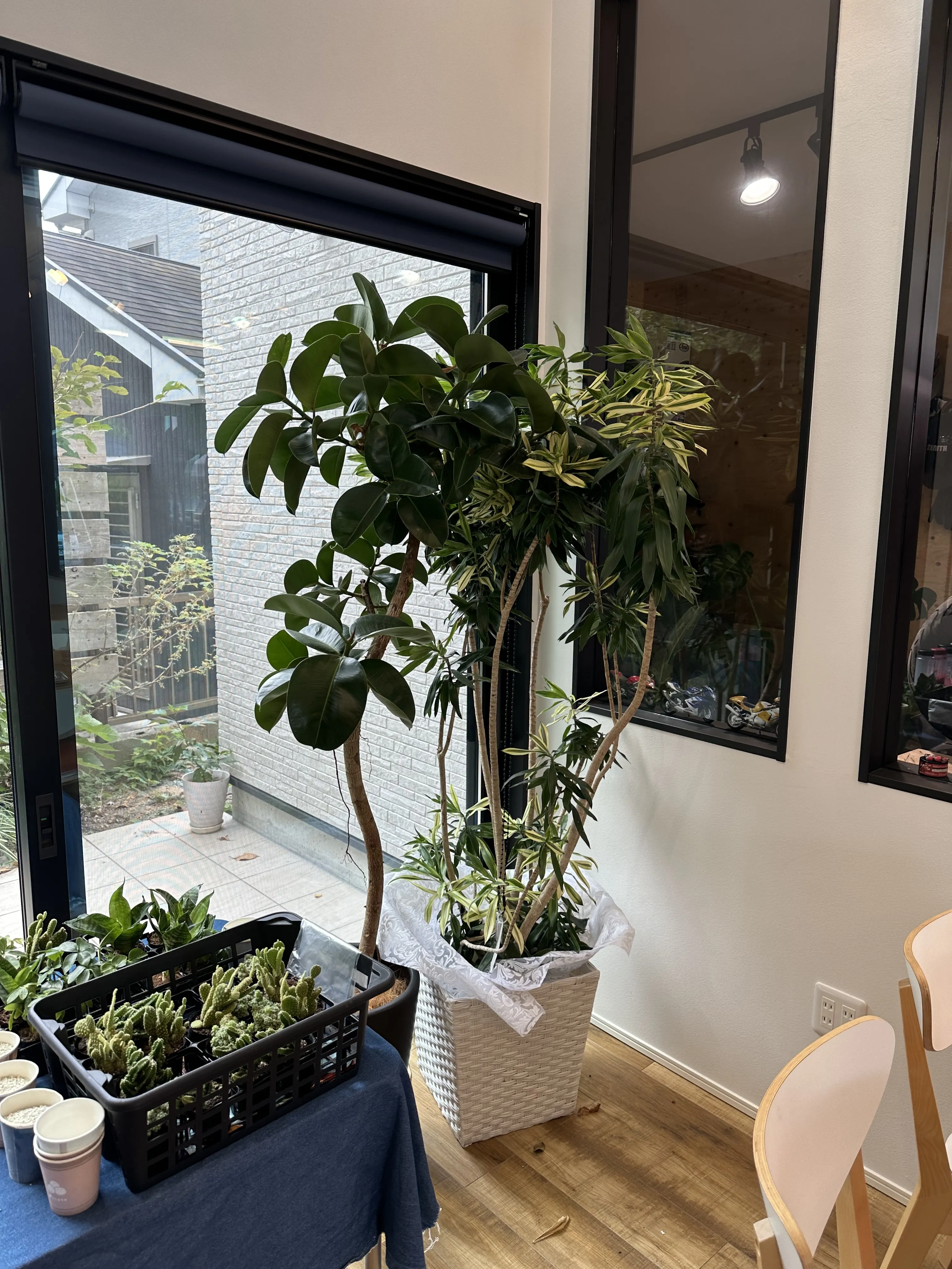 親子でサンドアート制作を楽しむ様子